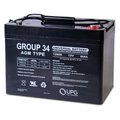 Upg Sealed Lead Acid Battery, 12 V, 60Ah, UB12600, I6 Internal Thread Terminal, AGM, Group 34 Type 40503
